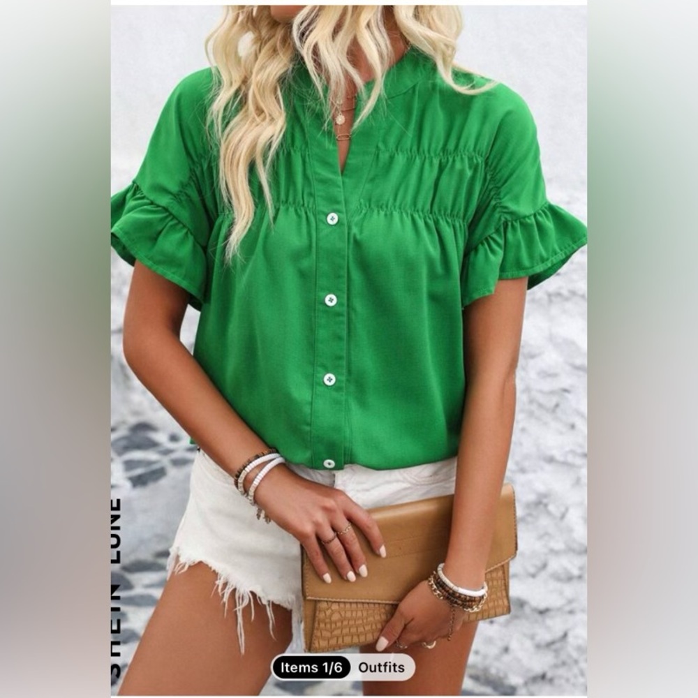 NEW GREEN BLOUSE L